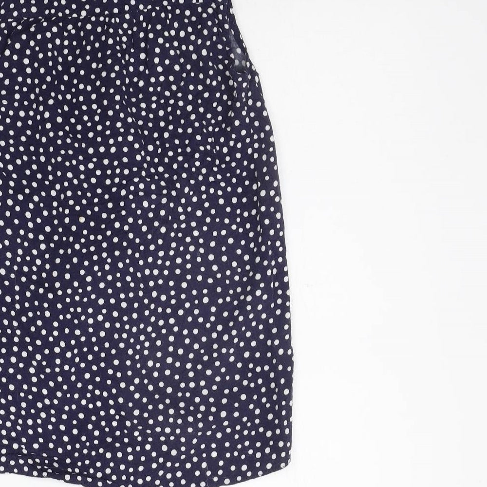 Nutmeg Girls Blue Polka Dot  Basic Button-Up Size 10-11 Years
