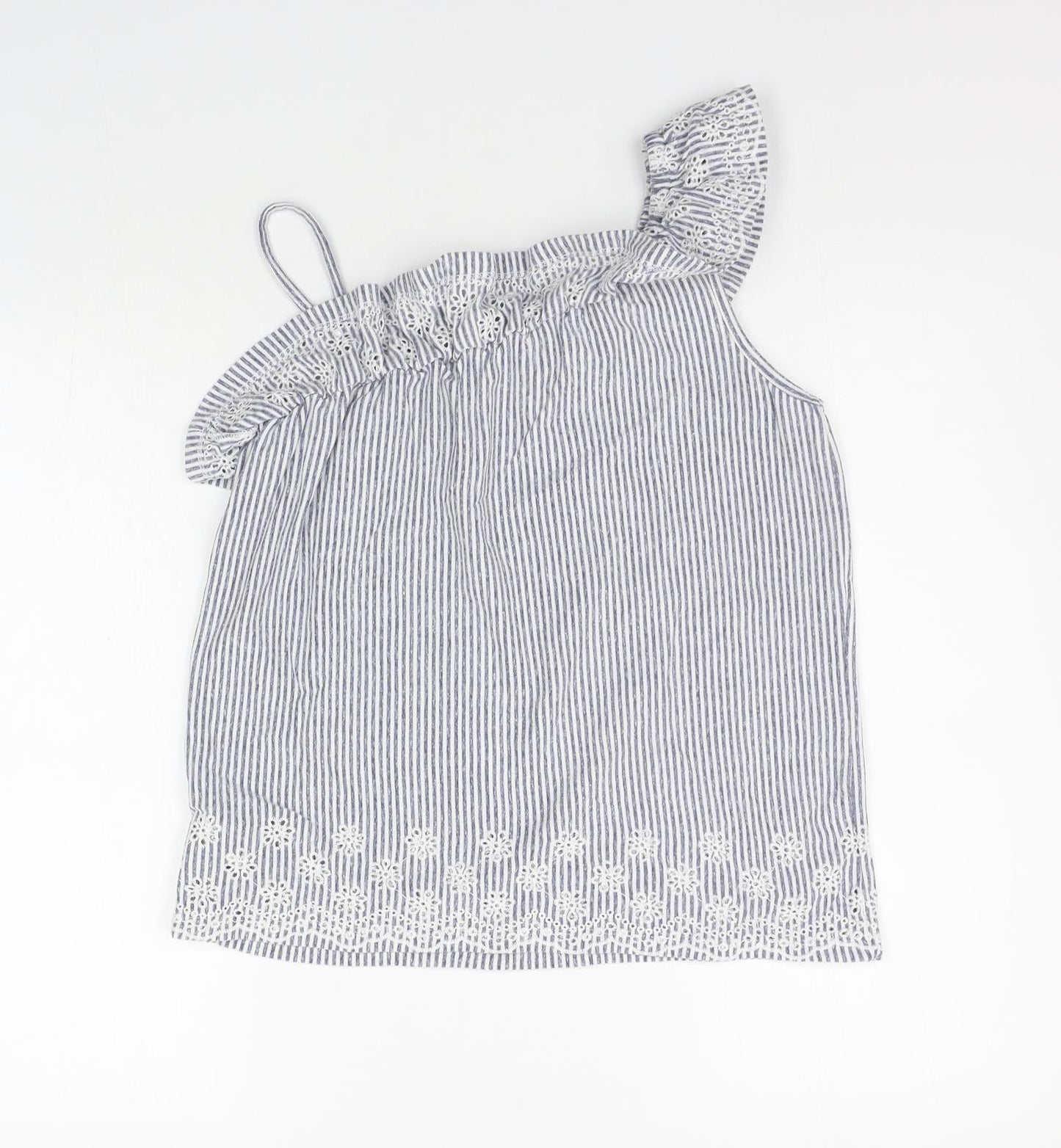 NEXT Girls White Striped  Basic Tank Size 12 Years