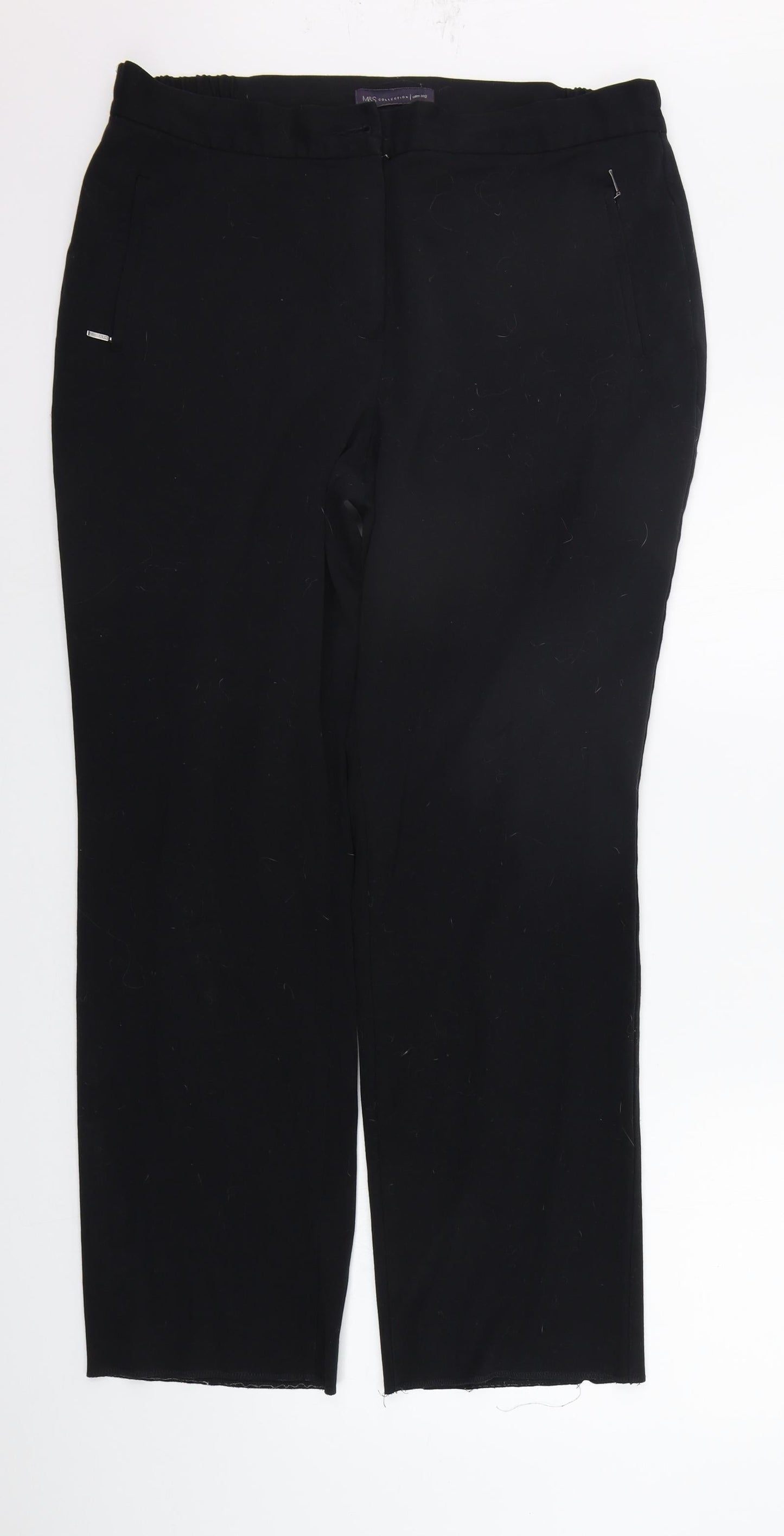 Marks and Spencer Womens Black   Trousers  Size 14 L28 in