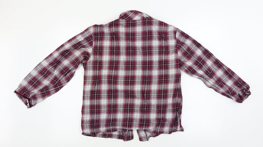 Marks and Spencer  Womens Purple Check  Basic Button-Up Size 12