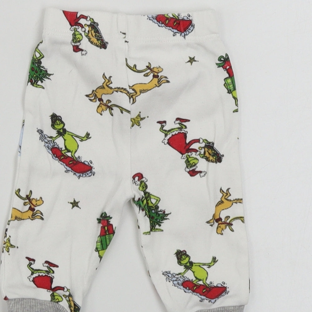 George  Boys White   Sweatpants Trousers Size 0-3 Months