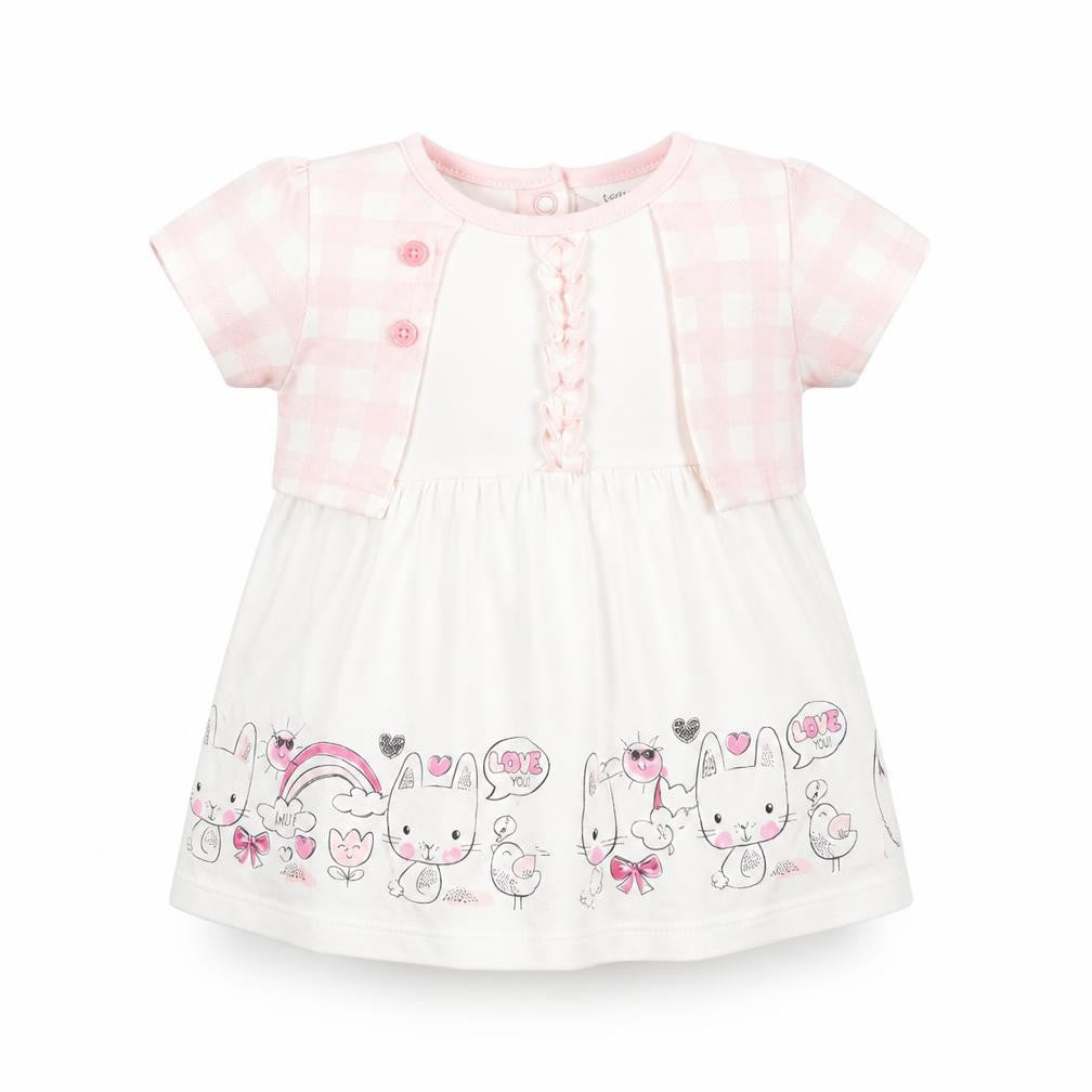 M&Co Girls Pink Check  Babygrow One-Piece Size 6-9 Months