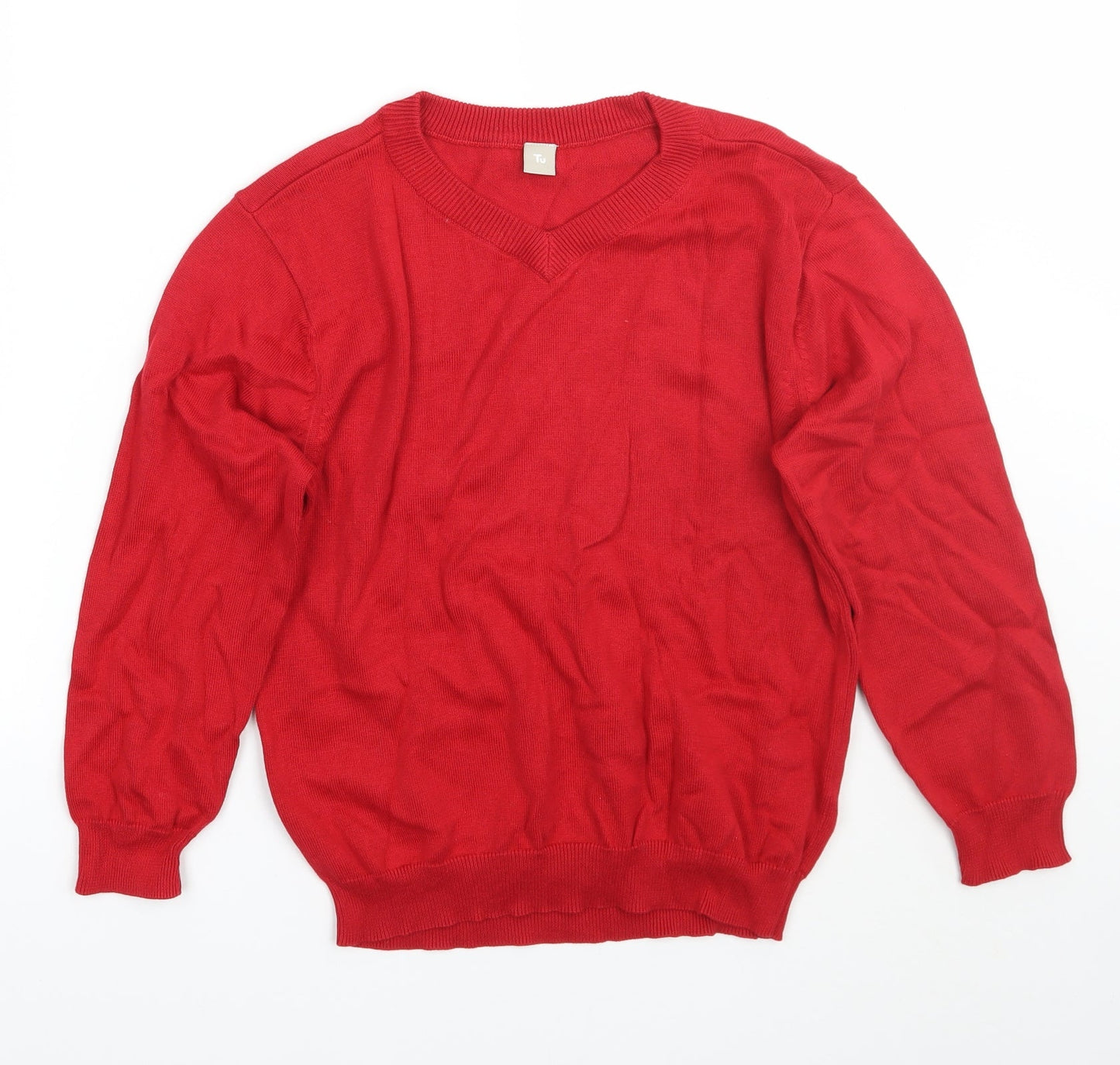 TU Girls Red  Rayon Pullover Jumper Size 9 Years