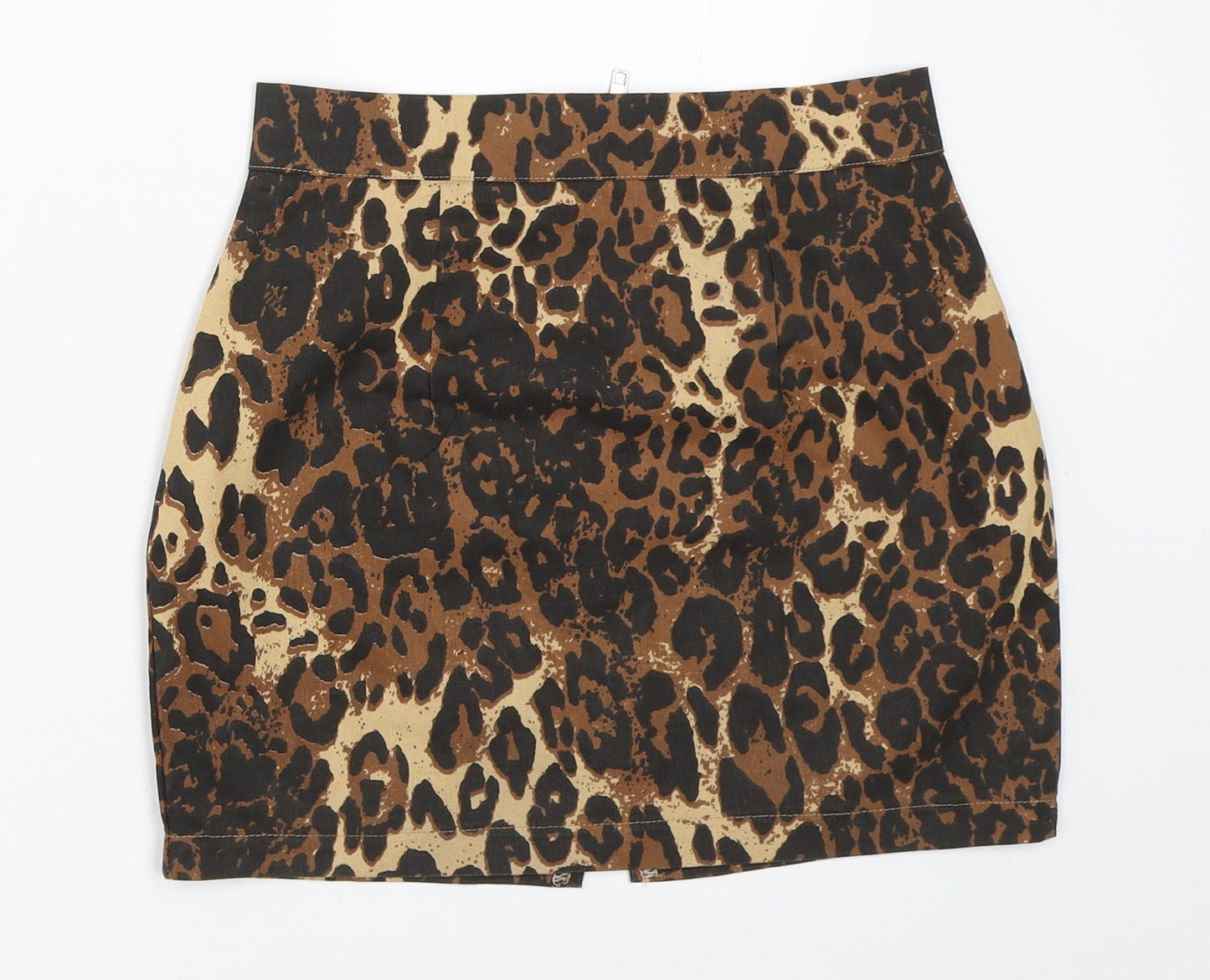 Preworn Womens Brown Animal Print  Mini Skirt Size XS  - leopard Print