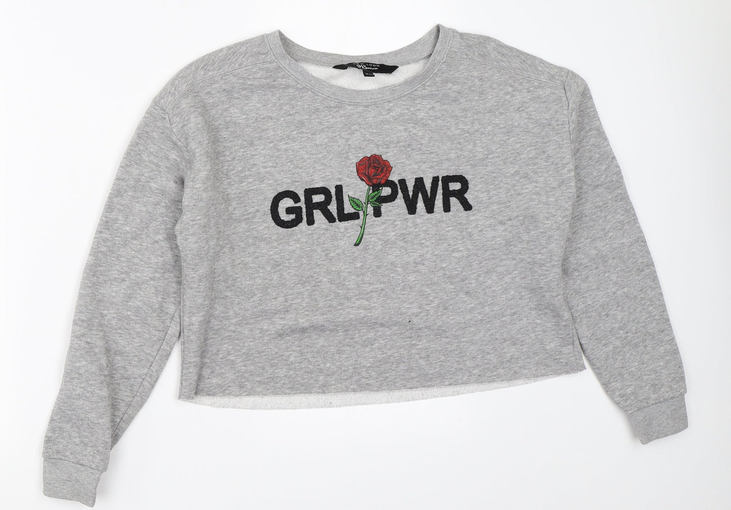 New Look Girls Grey   Pullover Sweatshirt Size 12-13 Years