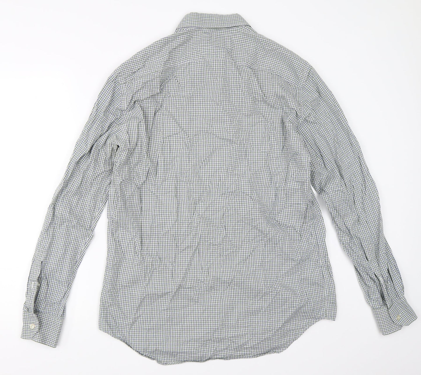 Marks and Spencer Mens Green Check   Button-Up Size 16