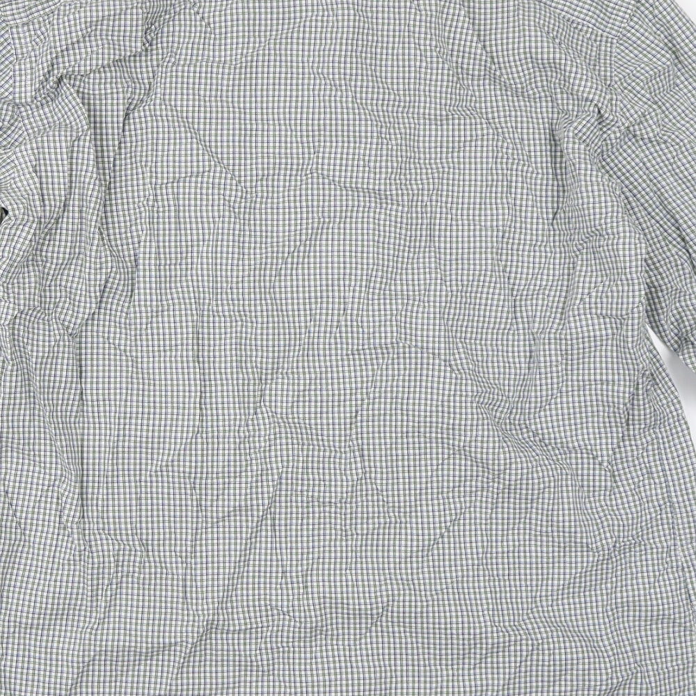 Marks and Spencer Mens Green Check   Button-Up Size 16