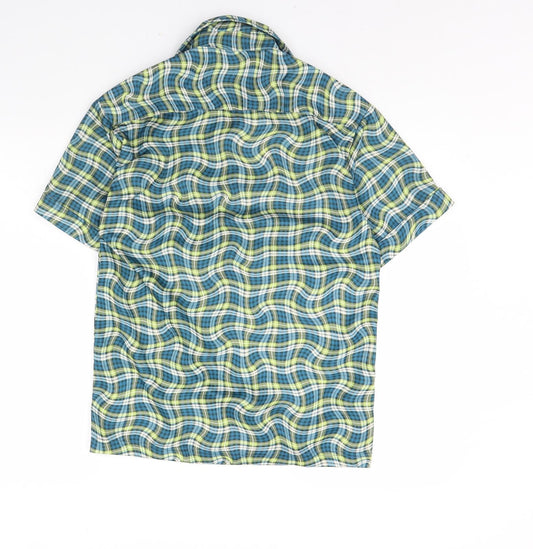 Diffusion Boys Green Geometric  Basic Button-Up Size L