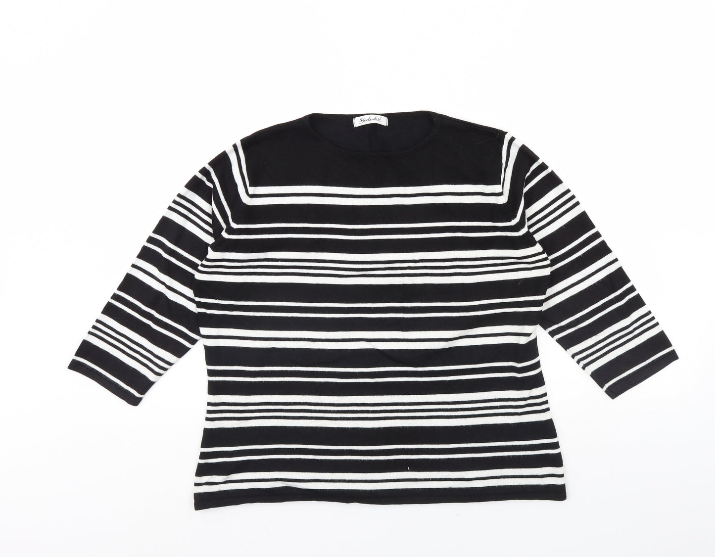 Berketex Womens Black Striped  Pullover Jumper Size 18