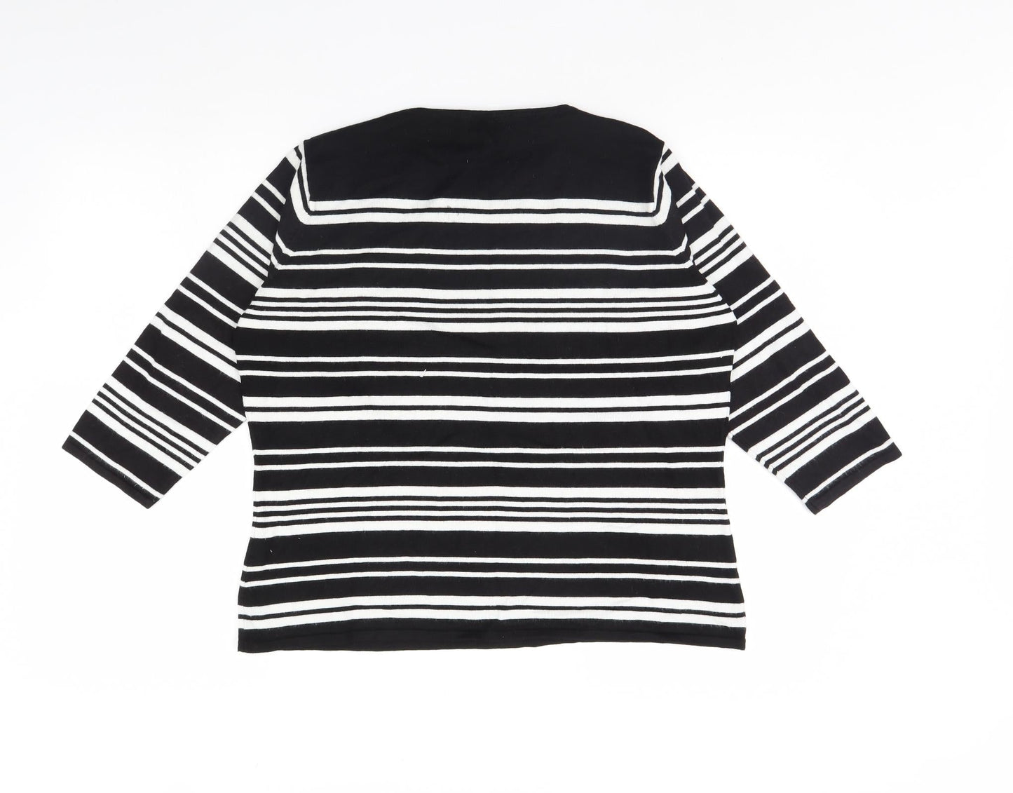 Berketex Womens Black Striped  Pullover Jumper Size 18