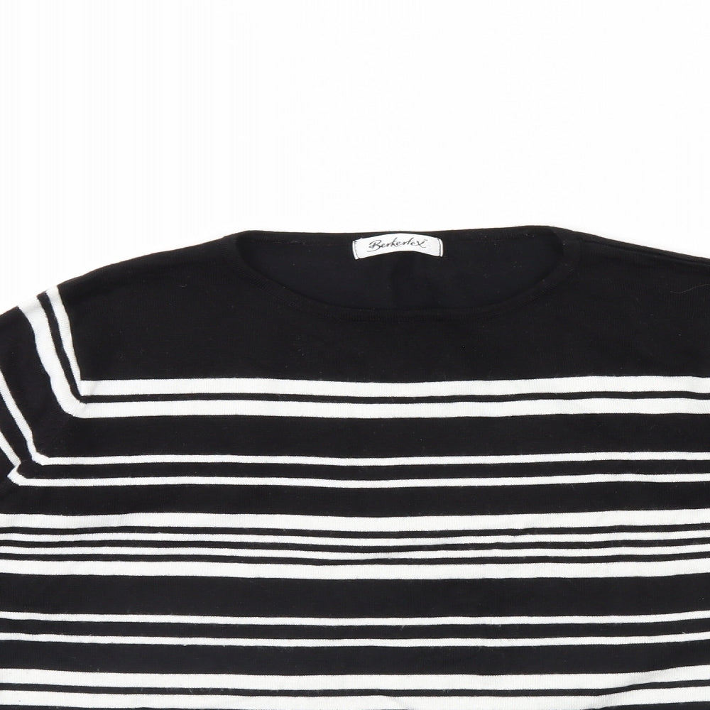 Berketex Womens Black Striped  Pullover Jumper Size 18