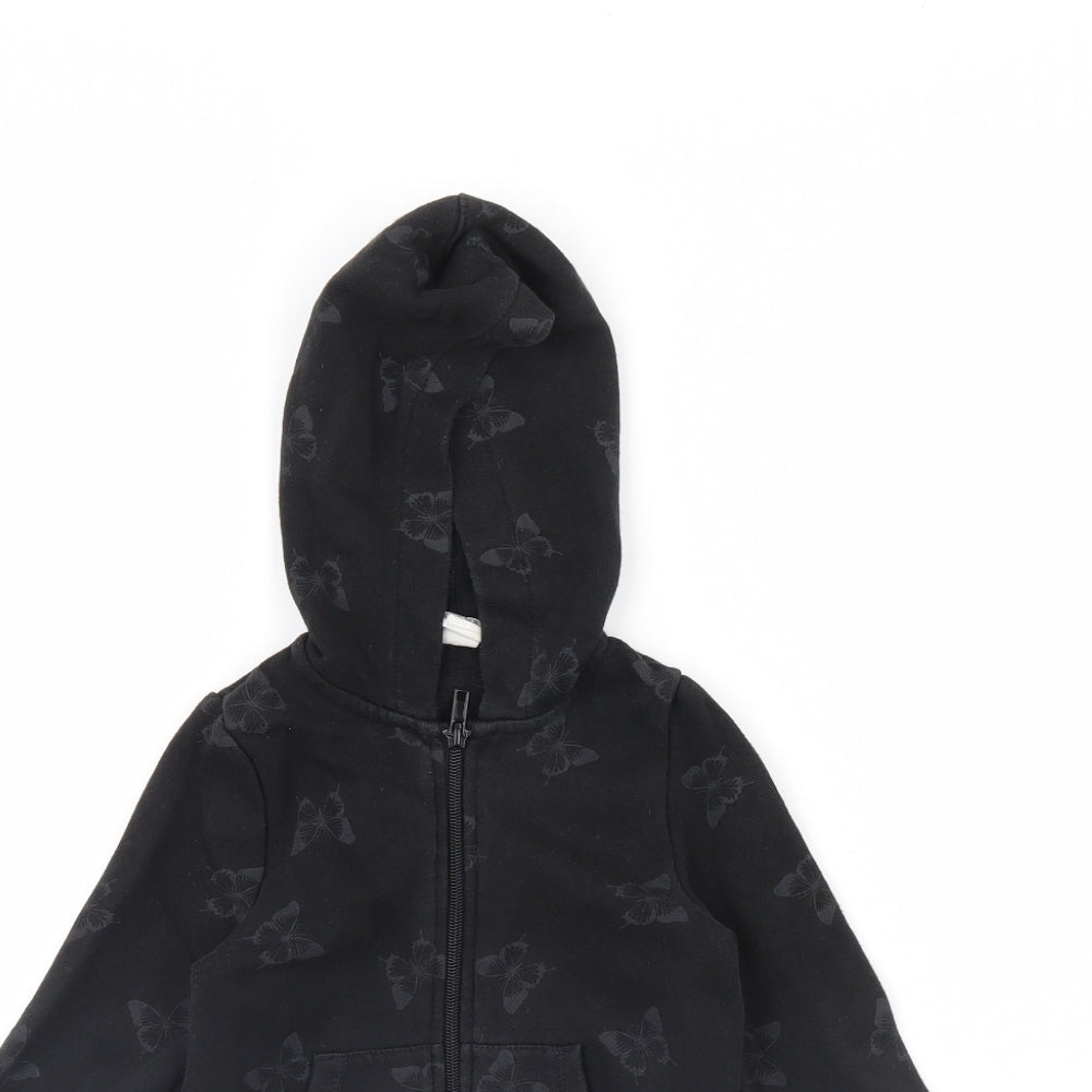 H&M Girls Black Animal Print  Jacket  Size 4 Years