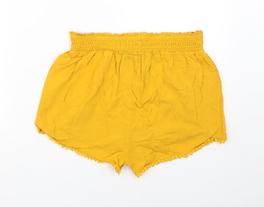 Primark Womens Yellow   Hot Pants Shorts Size 10