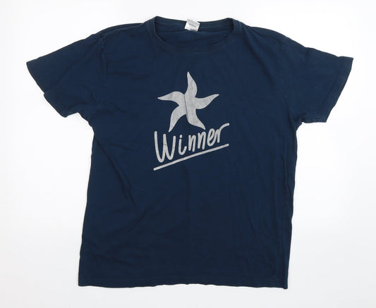 Monroy Sports Womens Blue   Basic T-Shirt Size XL  - Winner
