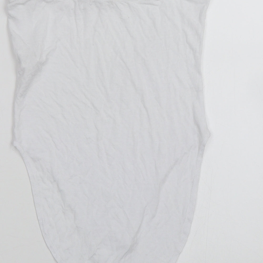 Boohoo Womens White   Bodysuit One-Piece Size 10