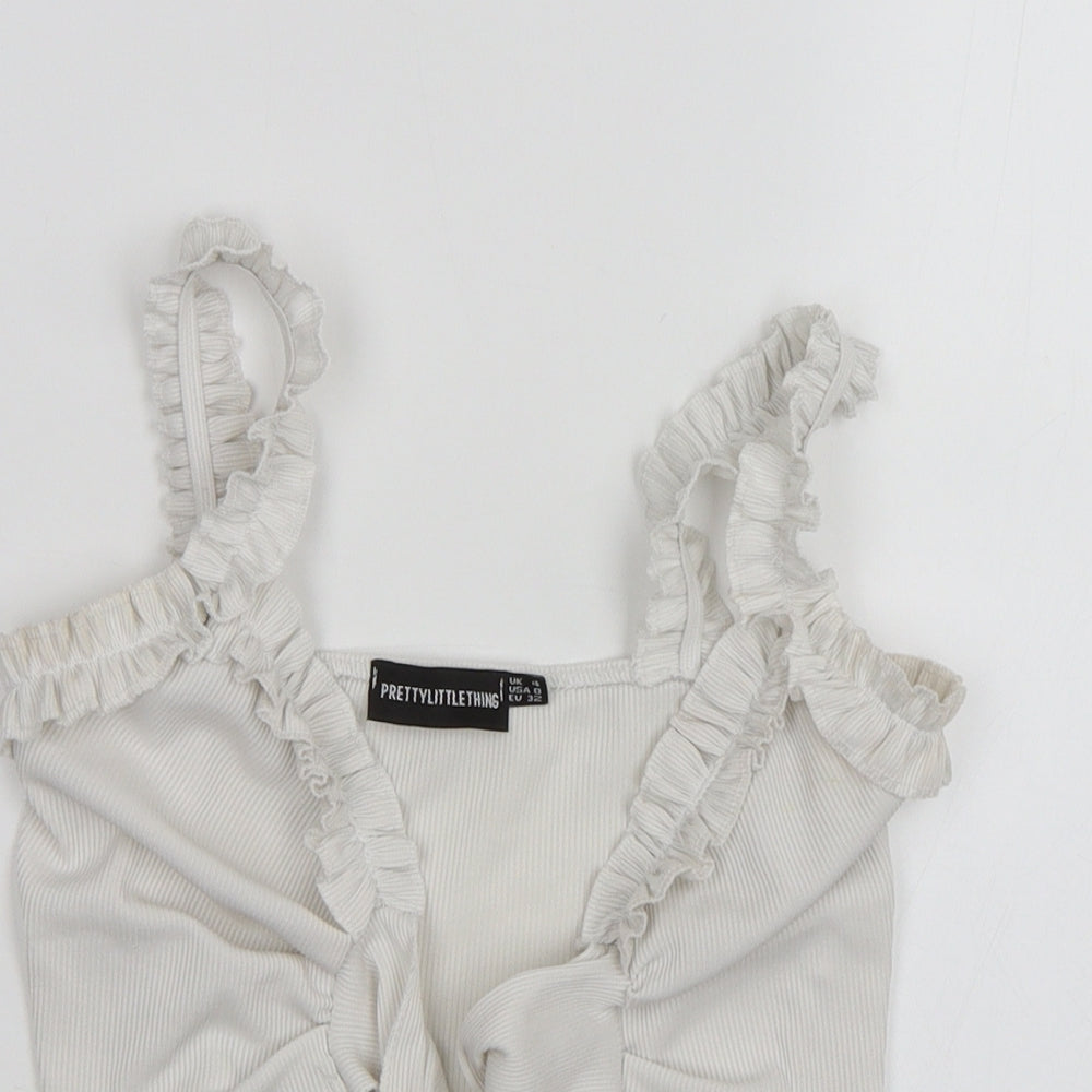 PRETTYLITTLETHING Womens White   Basic Blouse Size 4