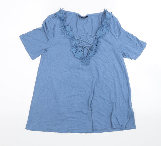 Topshop Womens Blue   Basic Blouse Size 8