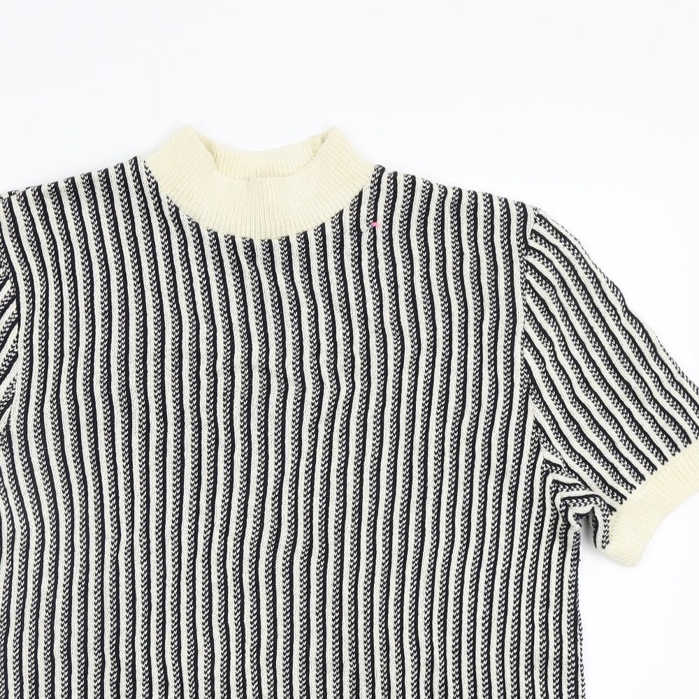 Euro Rose Womens White Geometric  Pullover Jumper Size L