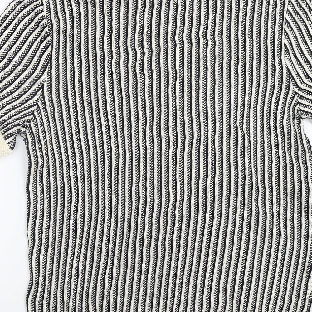 Euro Rose Womens White Geometric  Pullover Jumper Size L