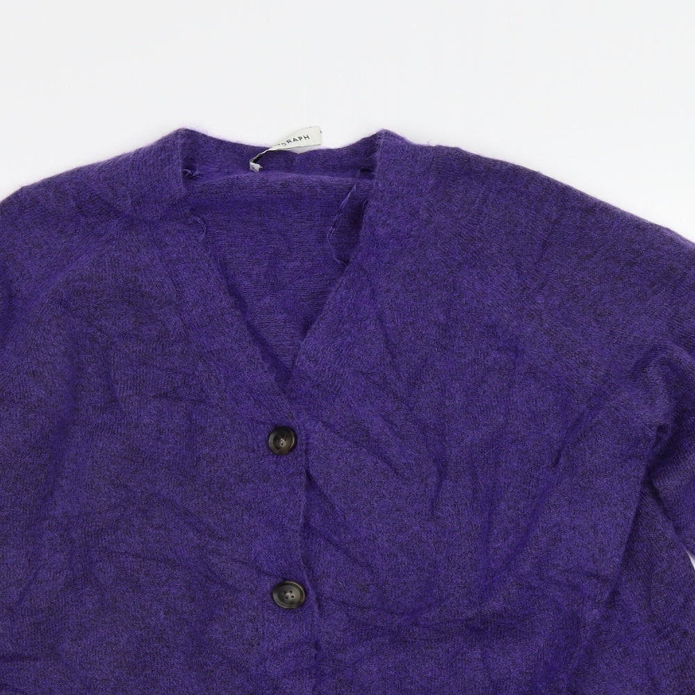 M&S Womens Purple   Cardigan Jumper Size M