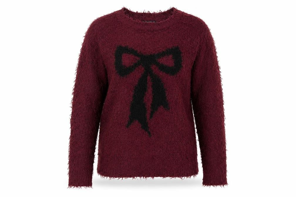 Front view of Dunnes women’s red jumper, size M