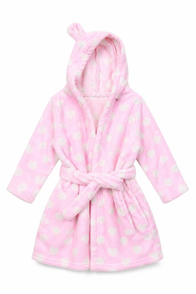 Young Dimension Girls Pink Polka Dot   Robe Size 4-5 Years