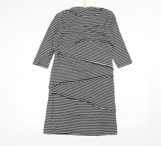 Emma & Michele Womens White Striped  A-Line  Size S