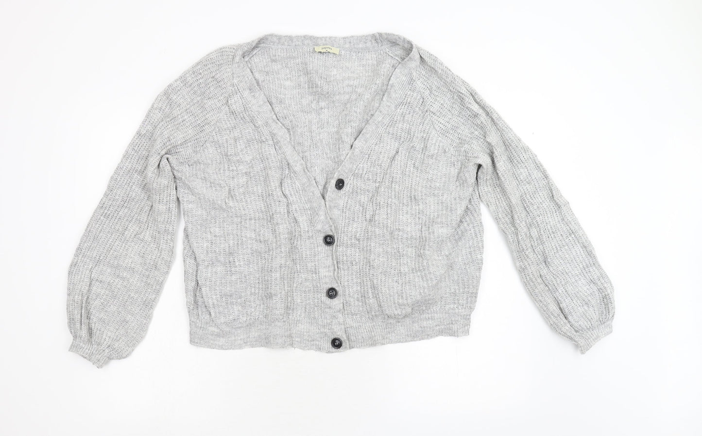 Papaya Womens Grey  Knit Cardigan Jumper Size M