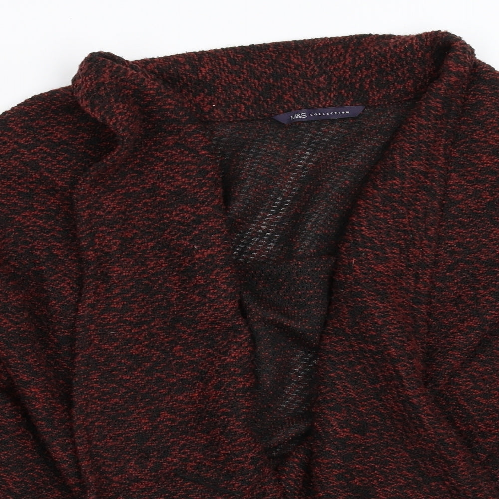 M&S Womens Red   Cardigan Jumper Size 16