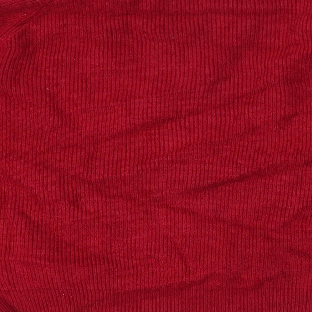 Preworn Womens Red   Pullover Jumper   - Pearl detail