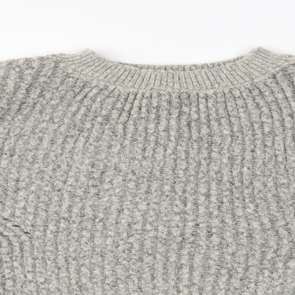 Only Womens Grey Striped  Pullover Jumper Size L