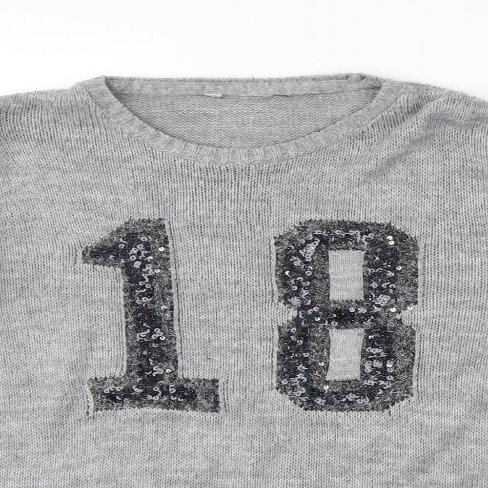 George Girls Grey   Pullover Jumper Size 5-6 Years