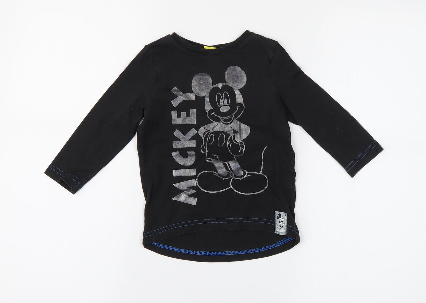 Preworn Baby Black   Basic T-Shirt Size 12-18 Months  - Mickey Mouse