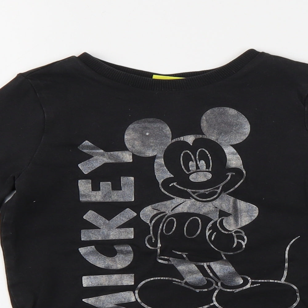 Preworn Baby Black   Basic T-Shirt Size 12-18 Months  - Mickey Mouse