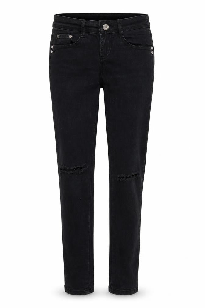 Front view of Denim Co women’s black denim skinny jeans, size UK 8, 29-inch leg