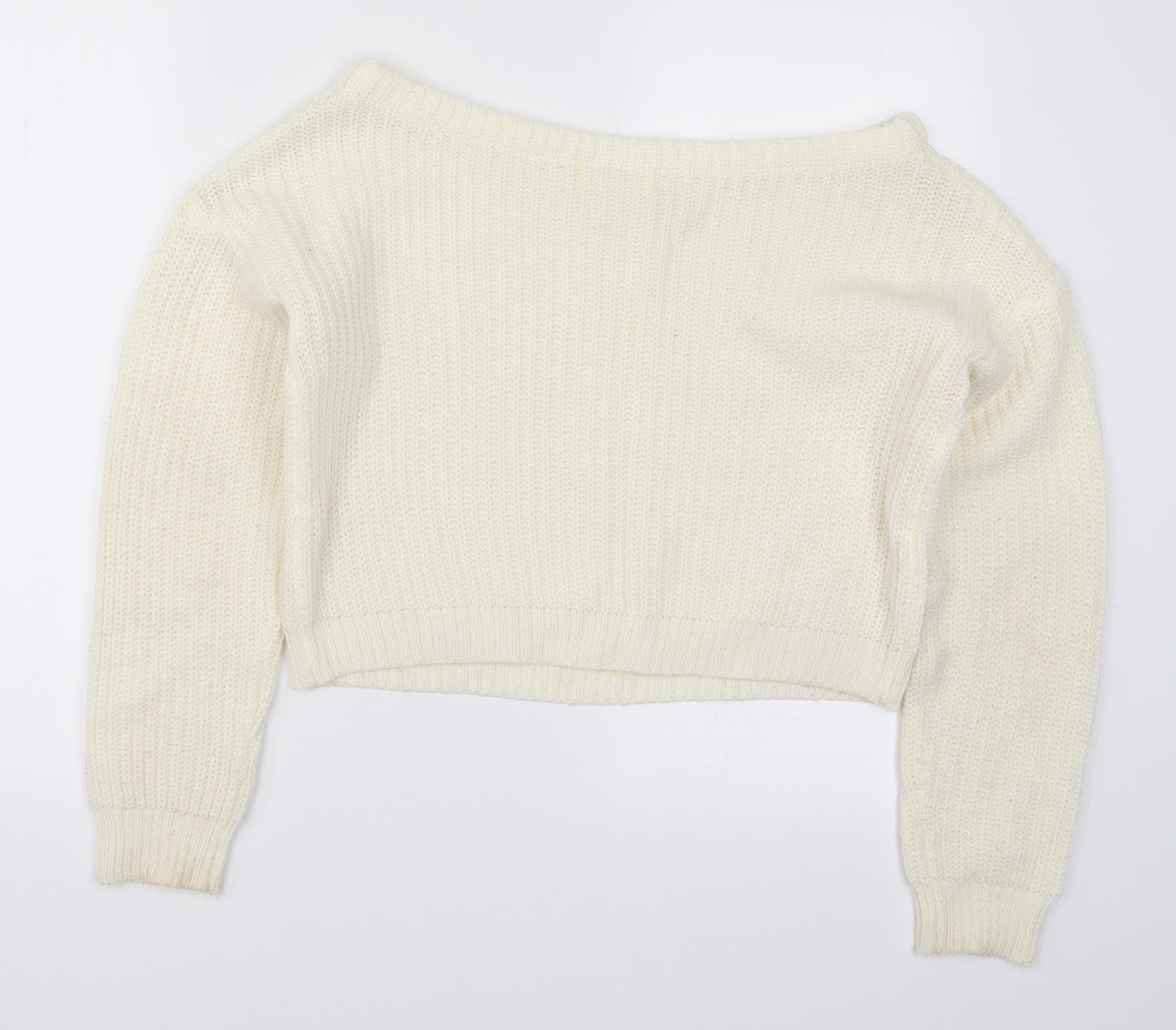 Missguided Womens Ivory  Knit Pullover Jumper Size S  - Cream Colour