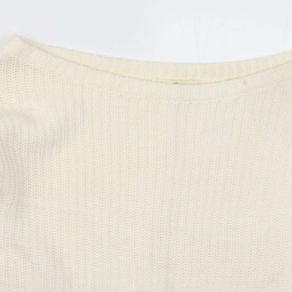 Missguided Womens Ivory  Knit Pullover Jumper Size S  - Cream Colour
