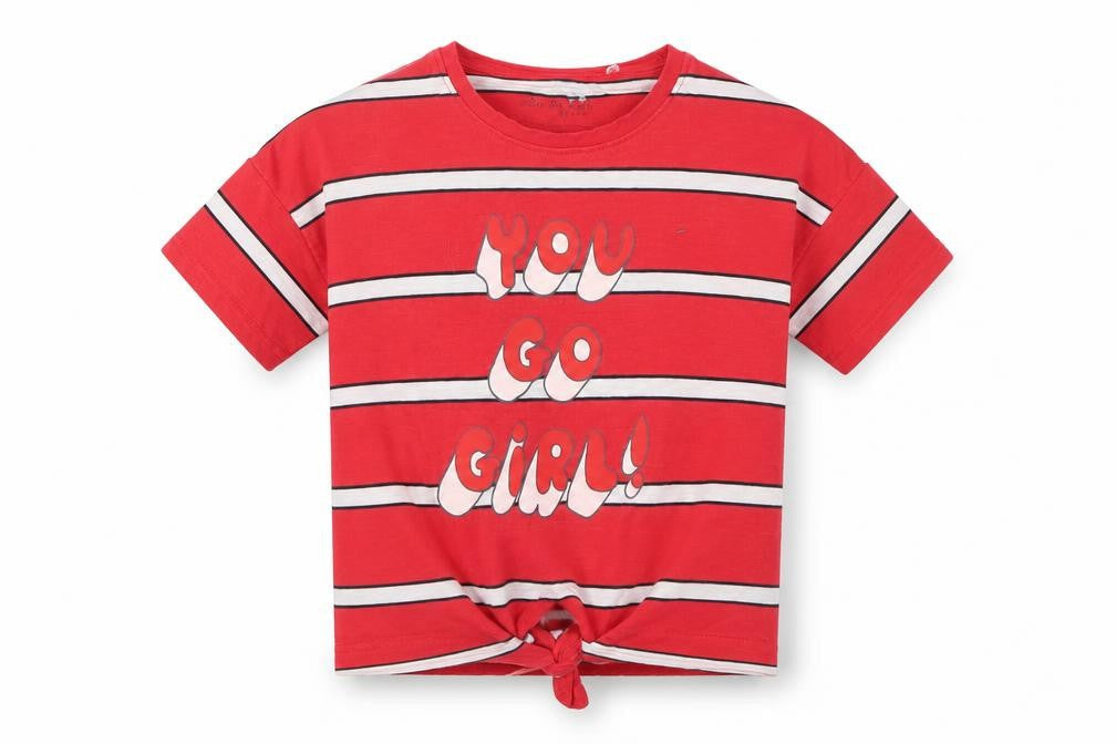 NEXT Girls Red Striped  Basic T-Shirt Size 6 Years  - You Go Girl