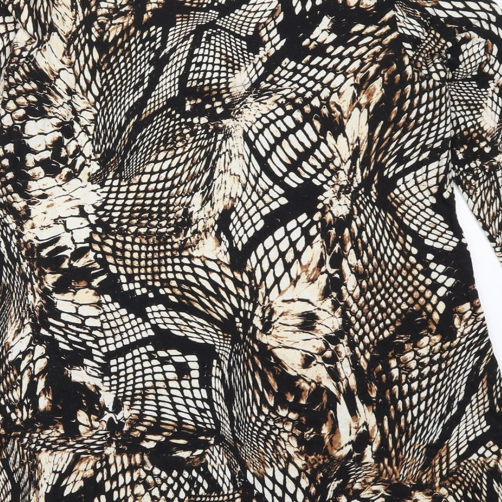 TU Womens Brown Animal Print  A-Line  Size 12