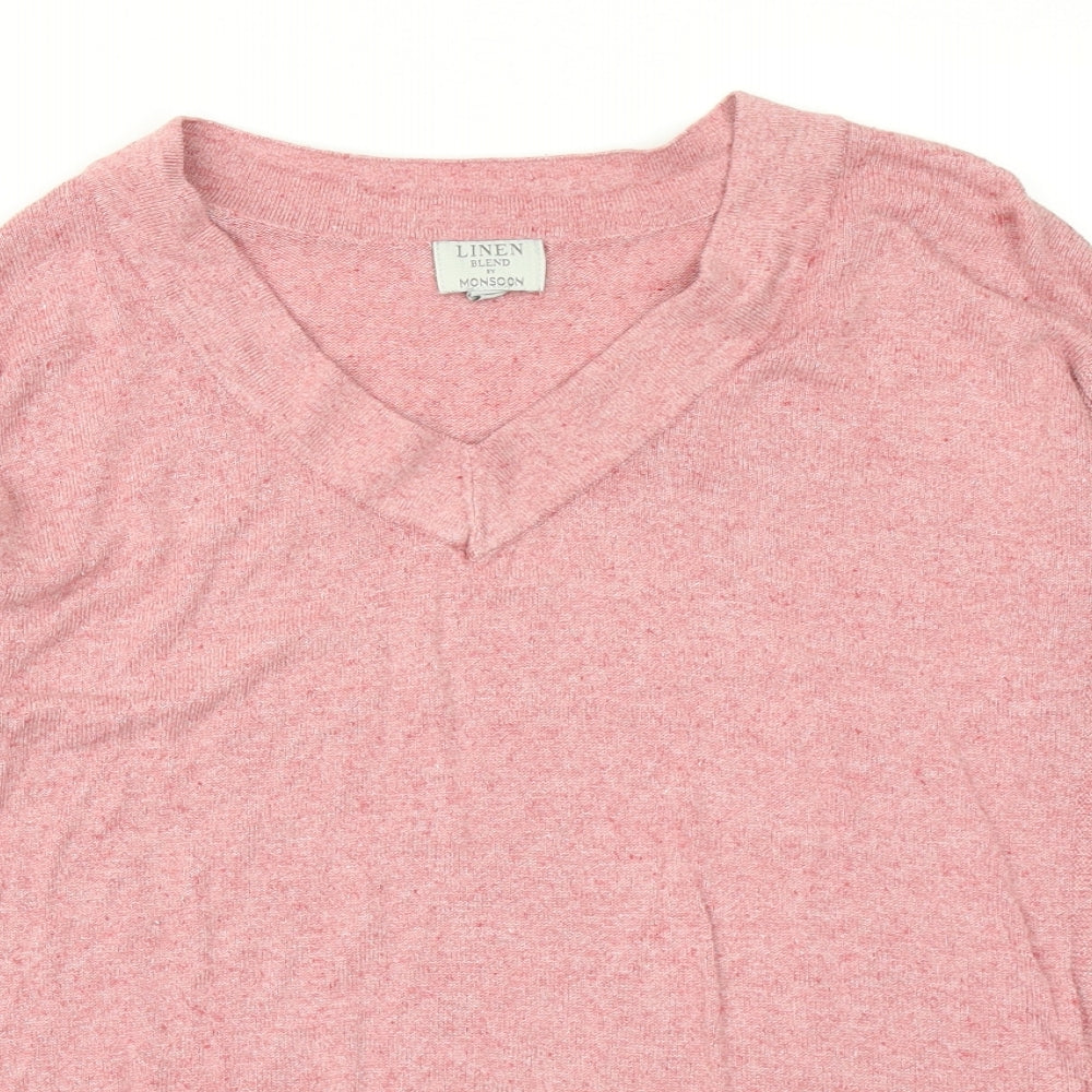 Monsoon Womens Pink  Knit Pullover Jumper Size S