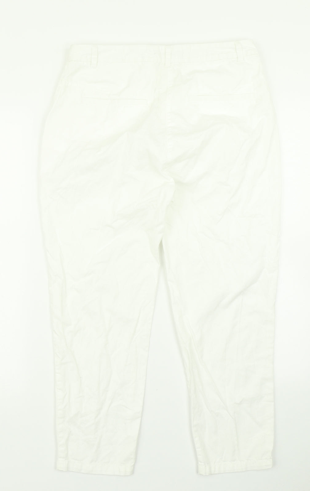 M&S Collection Womens White   Pedal Pusher Trousers Size 30 in L22 in