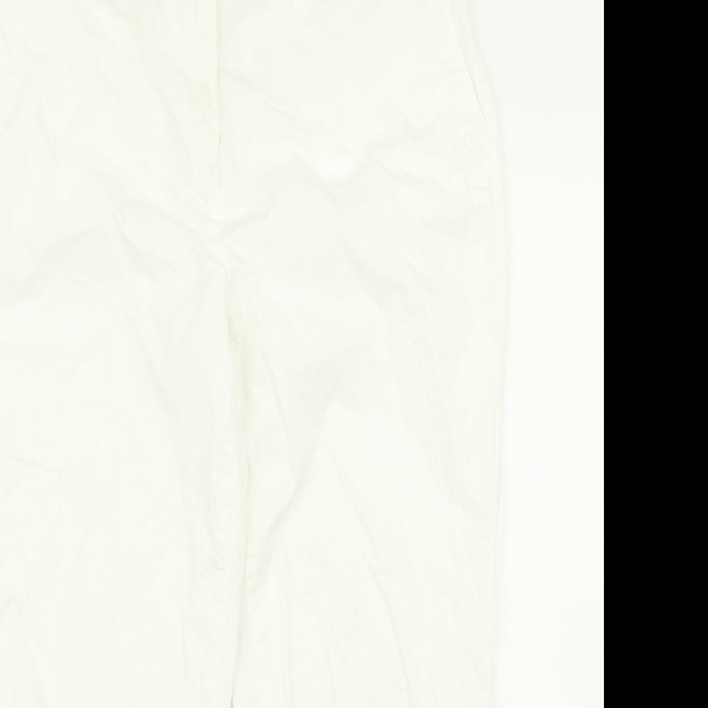 M&S Collection Womens White   Pedal Pusher Trousers Size 30 in L22 in