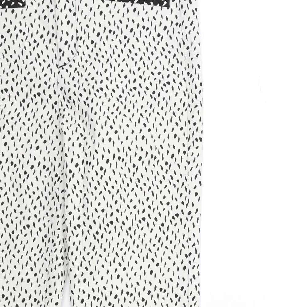 Zara Womens White Animal Print  Trousers  Size XS L28 in