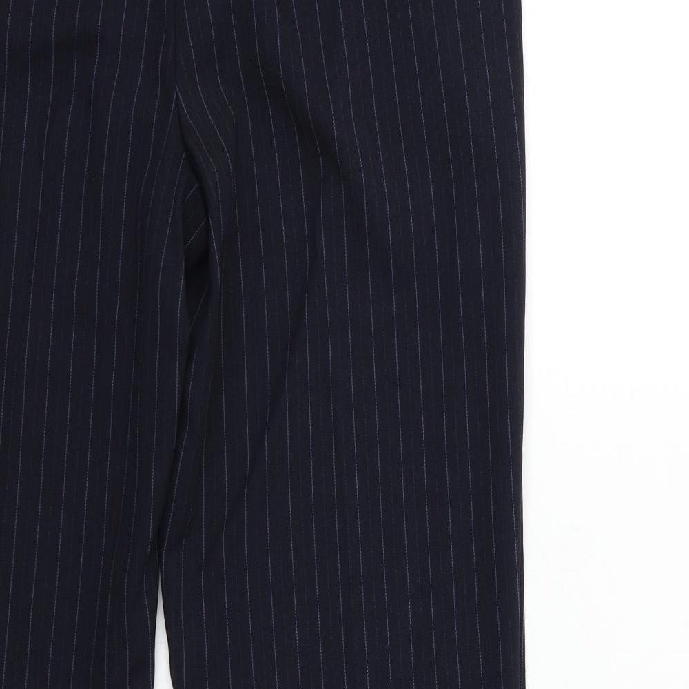 Marks and Spencer Womens Black Striped  Trousers  Size 14 L30 in