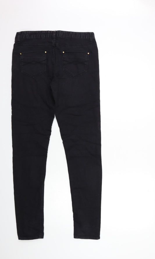 Denim & Co. Womens Black  Denim Skinny Jeans Size 12 L31 in