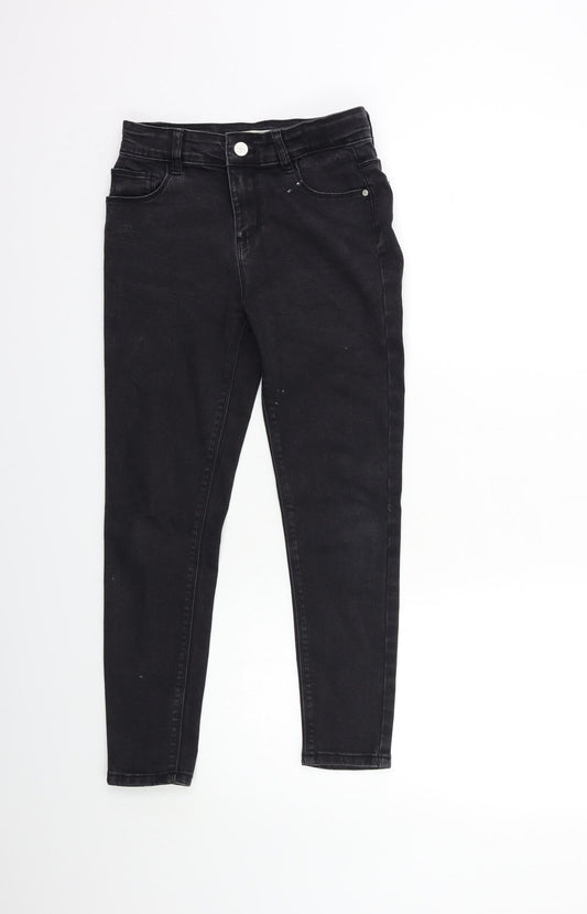 Denim & Co. Girls Black  Denim Skinny Jeans Size 9-10 Years