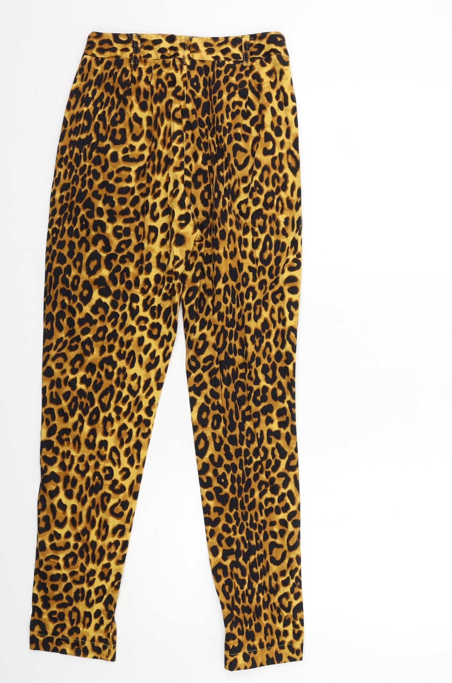 Daisy Street Womens Yellow Animal Print  Trousers  Size 6 L28 in