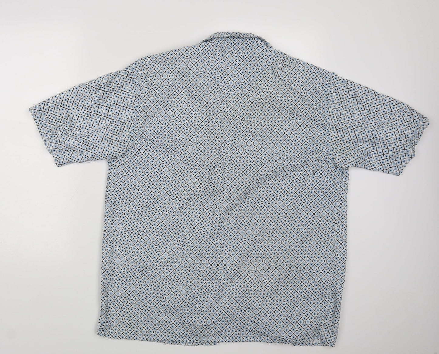 Celcil Mens White Polka Dot   Button-Up Size M