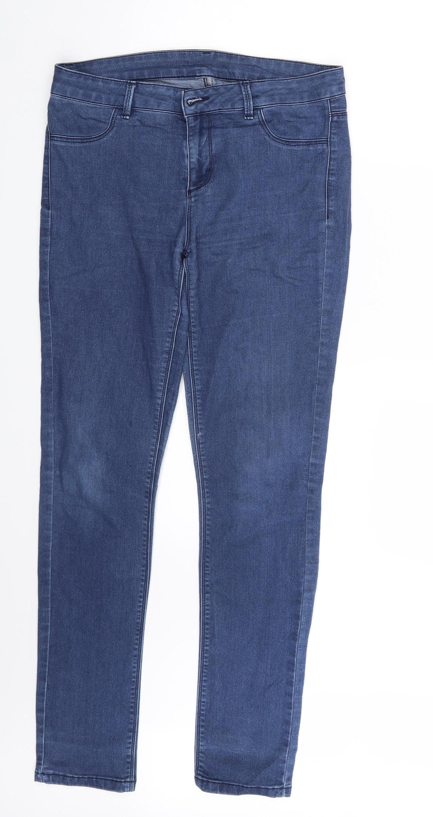 Preworn Womens Blue  Denim Jegging Leggings One Size L30.5 in