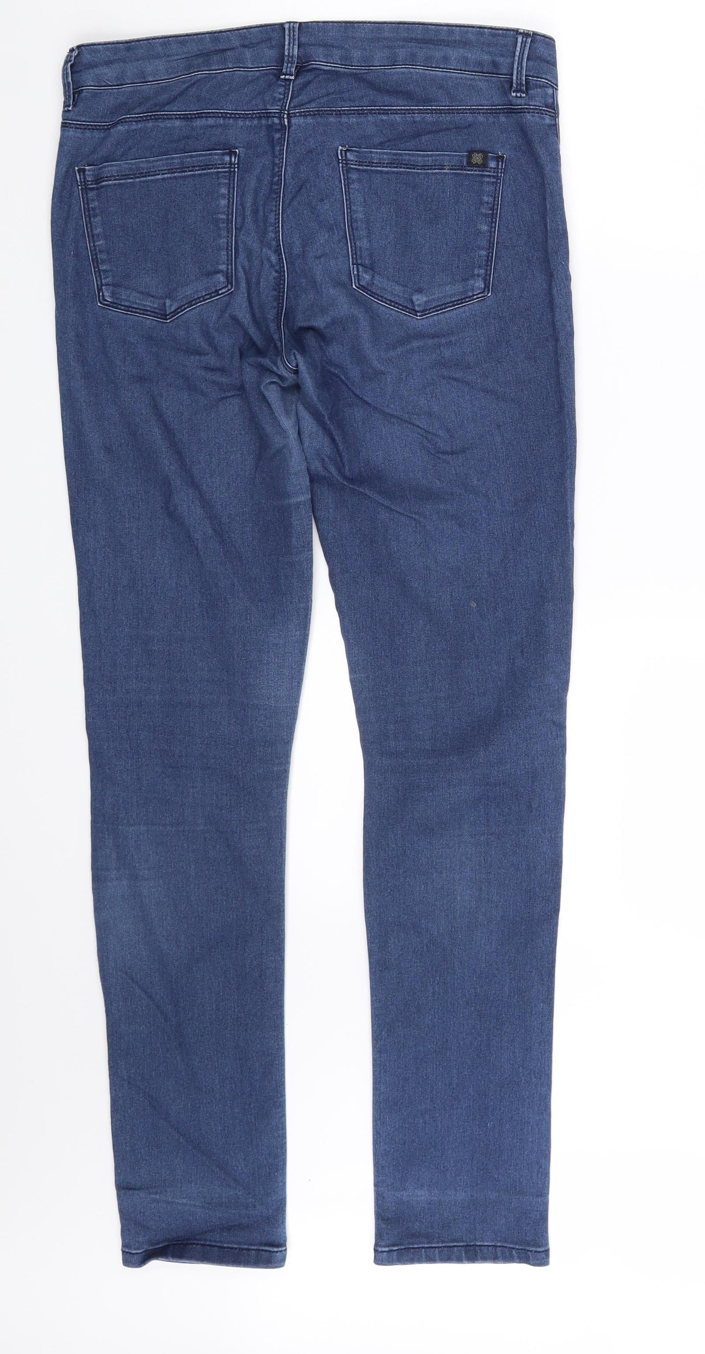 Preworn Womens Blue  Denim Jegging Leggings One Size L30.5 in